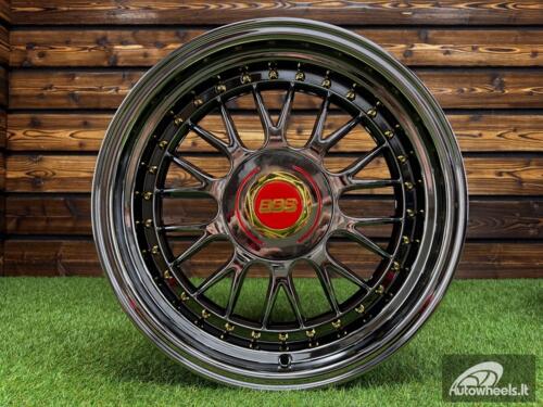 Rtlankis Laredo BBS LM style 17X8.5J 4X100/4X108 ET20 73.1 Black Chrome with Gold Rivets