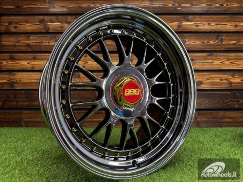 Rtlankis Laredo BBS LM style 17X8.5J 4X100/4X108 ET20 73.1 Black Chrome with Gold Rivets