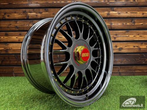 Rtlankis Laredo BBS LM style 17X8.5J 4X100/4X108 ET20 73.1 Black Chrome with Gold Rivets