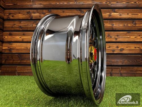 Rtlankis Laredo BBS LM style 17X8.5J 4X100/4X108 ET20 73.1 Black Chrome with Gold Rivets