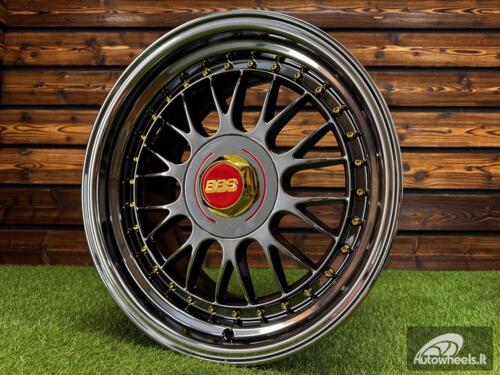 Rtlankis Laredo BBS LM style 17X8.5J 4X100/4X108 ET20 73.1 Black Chrome with Gold Rivets