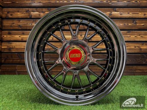 Rtlankis Laredo BBS LM style 17X8.5J 4X100/5X100 ET20 73.1 Black Chrome with Gold Rivets