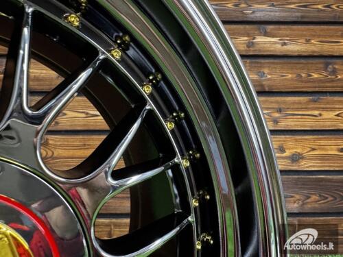Rtlankis Laredo BBS LM style 17X8.5J 5X112/5X120 ET20 73.1 Black Chrome with Gold Rivets