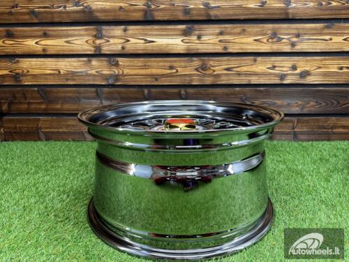 Rtlankis Laredo BBS LM style 17X8.5J 5X112/5X120 ET20 73.1 Black Chrome with Gold Rivets
