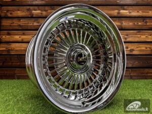 Ratlankis Work Emitz Style R15X8J 4X100/5X100 ET0 73.1 Chrome with Chrome Rivets