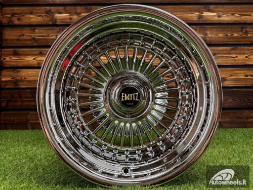 Ratlankis Work Emitz Style R15X8J 4X100/5X100 ET0 73.1 Chrome with Chrome Rivets