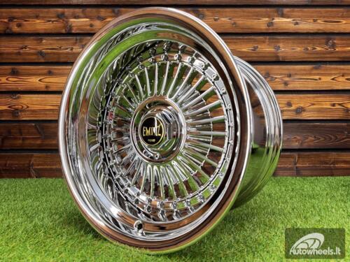 Ratlankis Work Emitz Style R15X8J 4X100/5X100 ET0 73.1 Chrome with Chrome Rivets