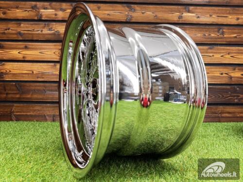 Ratlankis Work Emitz Style R15X8J 4X100/5X100 ET0 73.1 Chrome with Chrome Rivets