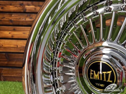 Ratlankis Work Emitz Style R15X8J 4X100/5X100 ET0 73.1 Chrome with Chrome Rivets