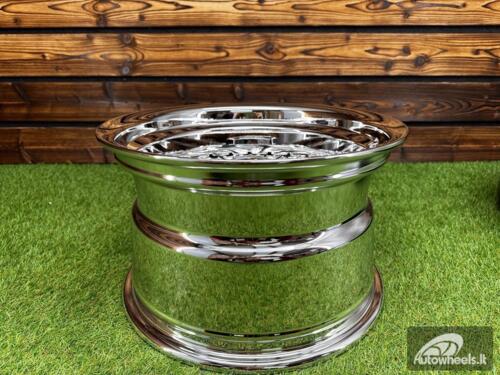 Ratlankis Work Emitz Style R15X8J 4X100/5X100 ET0 73.1 Chrome with Chrome Rivets