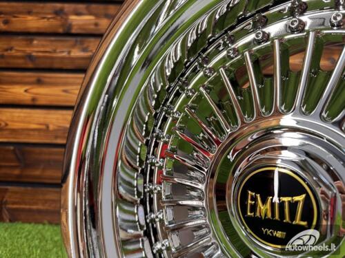 Ratlankis Work Emitz Style R15X9J 4X100/5X100 ET0 73.1 Chrome with Black Rivets