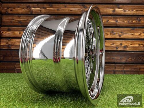 Ratlankis Work Emitz Style R15X9J 4X100/5X100 ET0 73.1 Chrome with Chrome Rivets