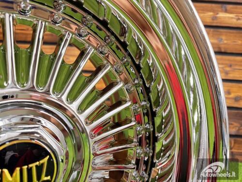 Ratlankis Work Emitz Style R15X9J 4X100/5X100 ET0 73.1 Chrome with Chrome Rivets