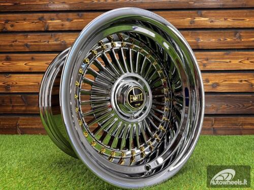 Ratlankis Work Emitz Style R15X8J 4X100/5X100 ET0 73.1 Black Chrome with Gold Rivets