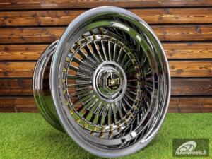 Ratlankis Work Emitz Style R15X9J 4X100/5X100 ET0 73.1 Black Chrome with Gold Rivets