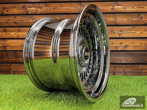 Ratlankis Work Emitz Style R15X9J 4X100/5X100 ET0 73.1 Black Chrome with Gold Rivets