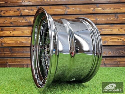 Ratlankis Work Emitz Style R15X9J 4X100/5X100 ET0 73.1 Black Chrome with Gold Rivets