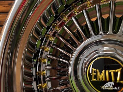 Ratlankis Work Emitz Style R15X9J 4X100/5X100 ET0 73.1 Black Chrome with Gold Rivets