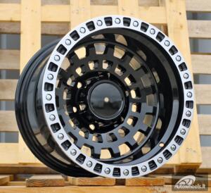 Ratlankis R15x10  6X139.7  ET  M44  110.1  B1589  Black+Polished Lip (BLPL)  For 4X4  (Z1)