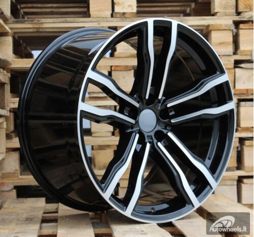 Ratlankis R21x10.5  5X120  ET  40  74.1  BY588  (DLJ588)  Black Polished (MB)  For BMW  (Z1)  (Rear+Front)