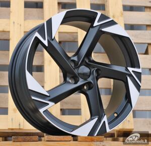 Ratlankis R18x7.5  5X112  ET  45  57.1  YF5754  Black Polished Half Matt (MBHM)  For VW  (Z5)  (HYBRID FORGED)