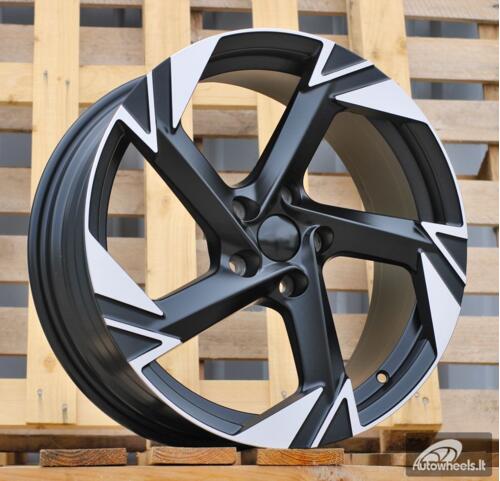Ratlankis R18x7.5  5X112  ET  45  57.1  YF5754  Black Polished Half Matt (MBHM)  For VW  (Z5)  (HYBRID FORGED)