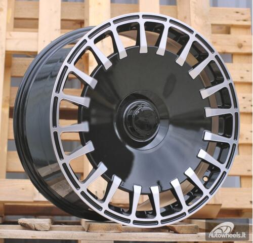 Ratlankis R19x9.5  5X112  ET  43.5  66.6  I0343  (3S189)  Black Polished (MB)  For MER  (K4)  (HYBRID FORGED BRAB Style Rear+Front)