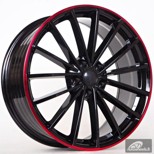 Ratlankis Vegas 8X18 5X112 ET42 57,1 Glossy Black Red Line