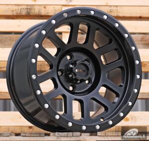 Ratlankis R17x9  5X127  ET  0  71.6  H1003C  Black Matt (BM)  For 4X4  (P2)  (Chrome Rivets)