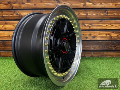Ratlankis Star Racing Spoke R17X8 5X100/5X114.3 ET35 73.1 Black half matt with Diamond cut lip