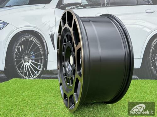 Ratlankis Land Rover Defender Octa Style R20X9J 5X120 ET38 72.6 Satin Black with Diamond Cut and Bronze Tint / Fit for Range Rover Sport, Defender