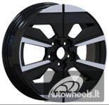 Ratlankis R17x7  5X108  ET  44  65.1  YF6158  Black Polished Half Matt (MBHM)  For PEUG  (Z6)  (HYBRID FORGED)