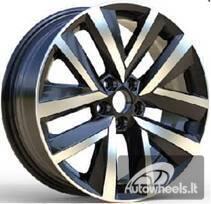 Ratlankis R17x6.5  5X100  ET  34  57.1  FBX515  Black Polished (MB)  For VW  (P1)  (HYBRID FORGED)