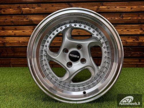 Ratlankis Rodera Targa Style R15X8J 4x100 ET10 73.1 Silver Machine Lip