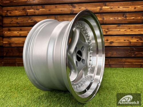 Ratlankis Rodera Targa Style R15X8J 4x100 ET10 73.1 Silver Machine Lip
