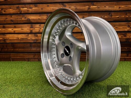 Ratlankis Rodera Targa Style R15X8J 4x100 ET10 73.1 Silver Machine Lip