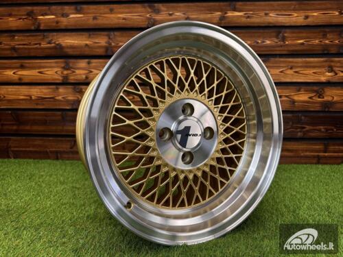 Ratlankis AVID AV18 BBS Style R15X8J 4x100 ET25 73.1 Gold Machine Lip+Machine Center
