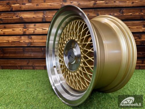 Ratlankis AVID AV18 BBS Style R15X8J 4x100 ET25 73.1 Gold Machine Lip+Machine Center