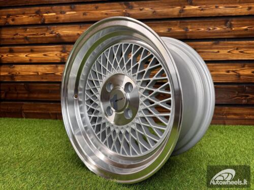Ratlankis AVID AV18 BBS Style R15X8J 4x100 ET25 73.1 Silver Machine Lip+Machine Center