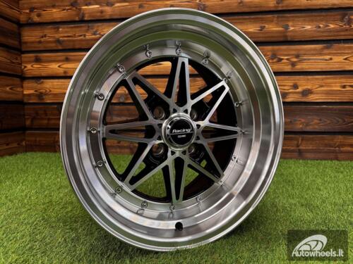 Ratlankis Work Equip 03 Style R15X8J 4x100 ET10 73.1 Black Machine Face