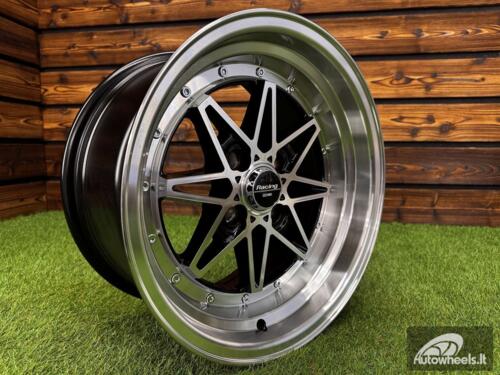 Ratlankis Work Equip 03 Style R15X8J 4x100 ET10 73.1 Black Machine Face