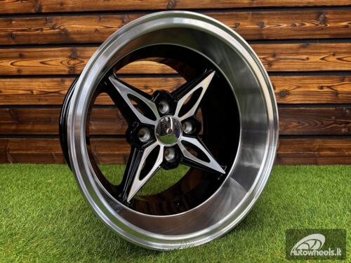 Ratlankis Autostar Kanji Style R14X8J 4x100 ET-5 CB 73.1 Black Machine Face