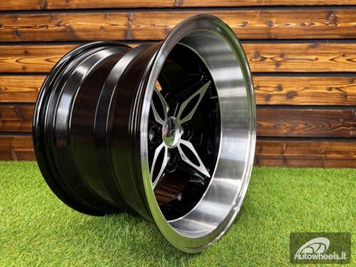 Ratlankis Autostar Kanji Style R14X8J 4x100 ET-5 CB 73.1 Black Machine Face