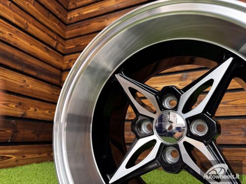 Ratlankis Autostar Kanji Style R14X8J 4x100 ET-5 CB 73.1 Black Machine Face
