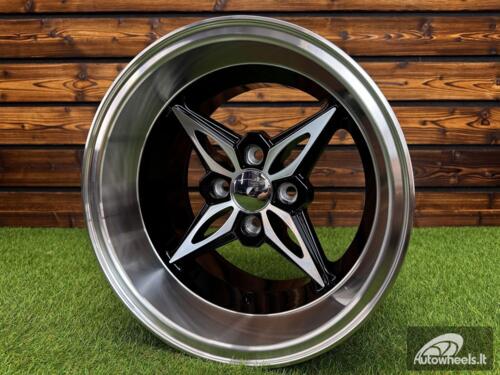 Ratlankis Autostar Kanji Style R14X8J 4x100 ET-5 CB 73.1 Black Machine Face