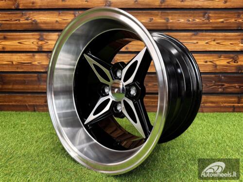 Ratlankis Autostar Kanji Style R14X8J 4x100 ET-5 CB 73.1 Black Machine Face
