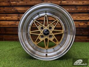 Ratlankis Autostar Kanji Style R15X9J 4x100 ET10 CB 67.1 Gold Machine Lip