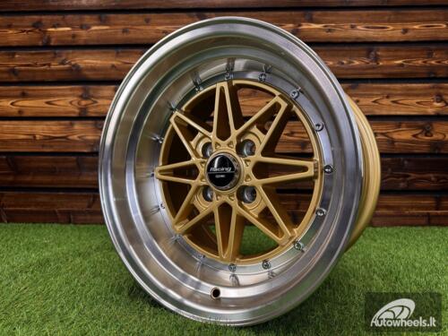 Ratlankis Autostar Kanji Style R15X9J 4x100 ET10 CB 67.1 Gold Machine Lip