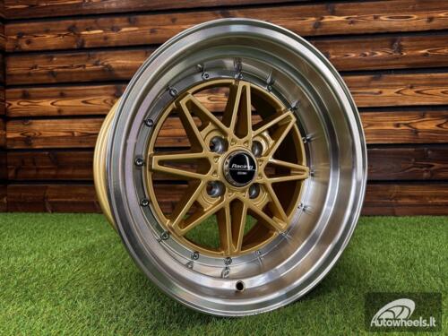 Ratlankis Autostar Kanji Style R15X9J 4x100 ET10 CB 67.1 Gold Machine Lip
