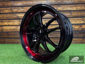 Ratlankis F1R Style JDM R18X8.5J 5X112 ET42 CB 66.6 Black Machine Face+Red Clear Coat